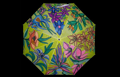 umbrella featuring flower petals
